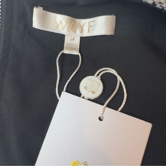 WAYF Houndstooth Long Sleeve Cropped Top - Medium - NWT - Gameday Ready - Picture 13 of 15